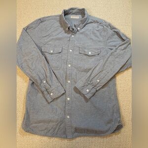 Everlane Mens Large Brushed Flannel Heathered Gray  Button Down Shirt